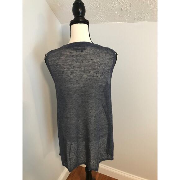 Alice+Olivia Base Jamica Linen Blue Denim Linen Blend Tank - Size Medium - Picture 3 of 8